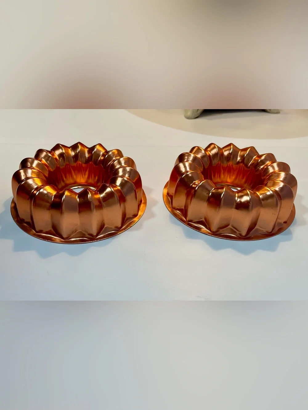 Vintage Copper Jello & Bundt Mold Set of 3 – Large Ring Mold + Mini Fluted Molds